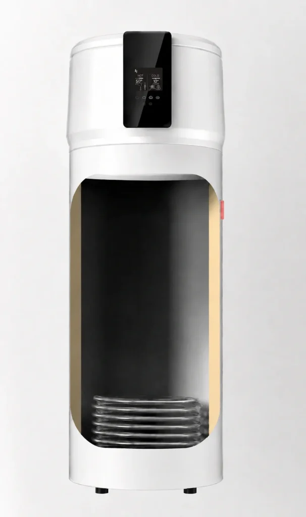 An additional heating coil is fitted as standard to our heat pump water heaters; this can be powered by a gas or oil boiler or a solar thermal system.